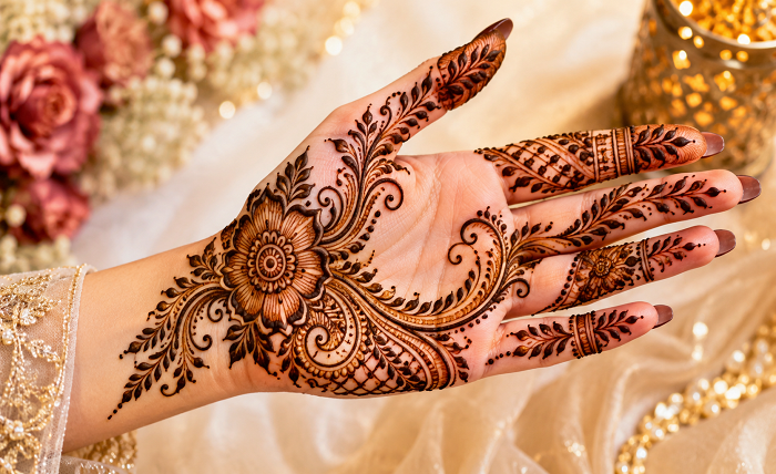 royal front hand mehndi design